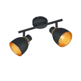 Φωτιστικό Οροφής - Spot Punch R80812032 2xE14 28x20x10cm Black-Gold RL Lighting