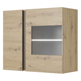 Βιτρίνα 36146-ARC-WV Artisan+Γραφίτης 96.5x82.5x40cm Μοριοσανίδα,Γυαλί