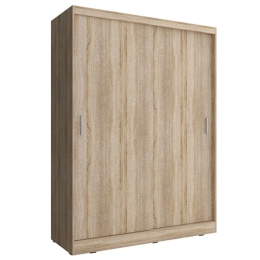 Ντουλάπα Δίφυλλη Συρόμενη 24114-WKs-130 130x200x62cm Natural Δίφυλλη Μοριοσανίδα