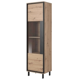 Βιτρίνα Nest L_NEST_HV 90x150x40cm Anthracite-Natural