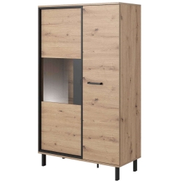 Βιτρίνα Nest L_NEST_SV 90x150x40cm Anthracite-Natural