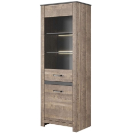 Βιτρίνα Sand L_SAND_HV 62x196x40cm Sand-Anthracite