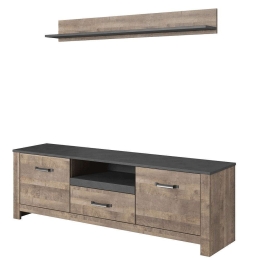 Έπιπλο Τηλεόρασης Με Ράφι Sand L_SAND_TV 165x51x40cm Sand-Anthracite