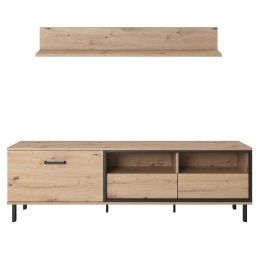 Έπιπλο Τηλεόρασης Με Ράφι Nest L_NEST_TV 165x82x42cm Anthracite-Natural