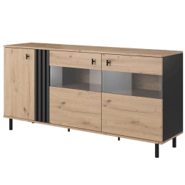 Μπουφές Madis L_Madis_21v 165x82x40cm Anthracite-Natural