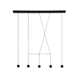 Φωτιστικό Οροφής-Ράγα Led 1909 5x4.5W 3000K 110Lm Black Αλουμίνιο