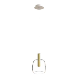 Φωτιστικό Οροφής Led 1968 5W 3000K 90Lm Clear-Gold Μέταλλο,Γυαλί