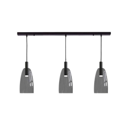Φωτιστικό Οροφής - Ράγα Led 1970 3x5W 3000K 90Lm Grey-Black Αλουμίνιο,Γυαλί