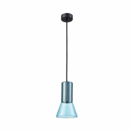 Φωτιστικό Οροφής 19121 Light Blue - Sandy Black Μέταλλο,Γυαλί
