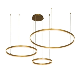 Φωτιστικό Οροφής Led 1956-D 136W 3000K 80Lm Gold Μέταλλο,Ακρυλικό