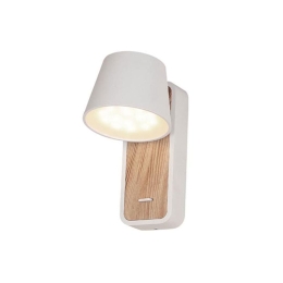 Φωτιστικό Τοίχου - Απλίκα Led H-62 7W 3000K 85Lm White-Natural Αλουμίνιο