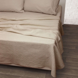 Κουβέρτα Πικέ Μελίνα Linen Viopros Μονό 160x220cm Βαμβάκι-Ακρυλικό