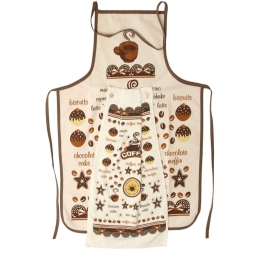 Σετ Κουζίνας 2Τμχ Σχ. 2 Brown-Beige Viopros 40x60cm 100% Βαμβάκι