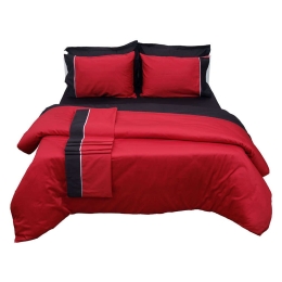 Πάπλωμα Διπλής Όψεως Luxury Bicolour 2 Red/Black Anna Riska Υπέρδιπλo 220x240cm 100% Βαμβακοσατέν