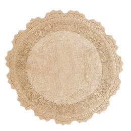 Πατάκι Μπάνιου Στρογγυλό Des. Lace Beige Anna Riska 60X60 60x60cm 100% Βαμβάκι