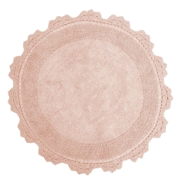 Πατάκι Μπάνιου Στρογγυλό Des. Lace Blush Pink Anna Riska 60X60 60x60cm 100% Βαμβάκι