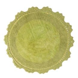 Πατάκι Μπάνιου Στρογγυλό Des. Lace Green Apple Anna Riska 60X60 60x60cm 100% Βαμβάκι