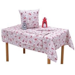 Τραπεζομάντηλο Χριστουγεννιάτικο Σχ 4446 White-Red Viopros 140X220