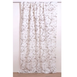 Κουρτίνα Με Τρέσα Λίντα Ecru Viopros 140X270cm 140x270cm Πολυέστερ