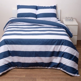 Πάπλωμα Μικέλ Σετ 3τμχ Blue Viopros Υπέρδιπλο 220x240cm 100% Βαμβάκι