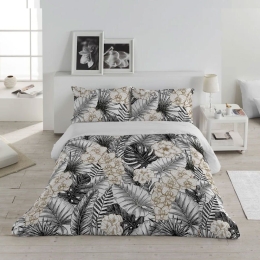 Πάπλωμα Orchid (Σετ 3τμχ) White-Black Anna Riska Υπέρδιπλo 220x240cm 100% Βαμβακοσατέν