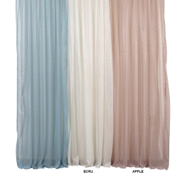 Κουρτίνα Mε Τρέσα Πουά Ecru Viopros 140X270cm Πολυέστερ