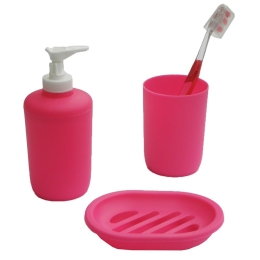 Αξεσουάρ Μπάνιου (Σετ 3τμχ) Fuchsia Viopros Πολυπροπυλένιο