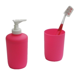 Αξεσουάρ Μπάνιου (Σετ 2τμχ) Fuchsia Viopros Πολυπροπυλένιο