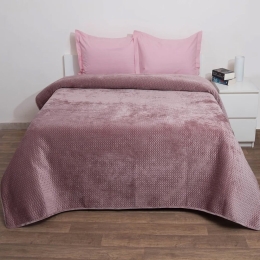 Κουβερλί Verona Velvet Blush Pink Anna Riska Υπέρδιπλo 220x240cm Microfiber-Polyester