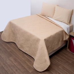 Κουβερλί Σόνικ Beige-Ecru Viopros Υπέρδιπλο 220x240cm Microfiber-Polyester