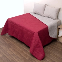 Κουβερλί Σόνικ Bordo-Grey Viopros Υπέρδιπλο 220x240cm Microfiber-Polyester