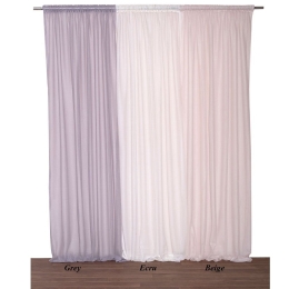 Κουρτίνα 1630 Με Τρέσα Ecru Viopros 140X270cm 140x270cm Πολυέστερ