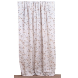 Κουρτίνα Ρούμπι Με Τρέσα Beige Viopros 140X270cm 140x270cm Βαμβάκι-Πολυέστερ