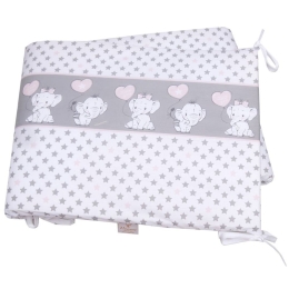 Πάντα Κούνιας Έμιλυ Grey-Pink Viopros 40x165cm 100% Βαμβάκι