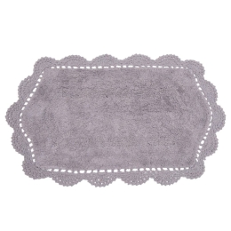 Ταπέτο Μπάνιου Τάνια Grey Viopros 45x75cm 45x75cm 100% Βαμβάκι