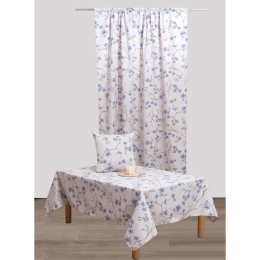 Τραπεζομάντηλο Ρούμπι Blue Viopros 140Χ140 140x140cm Βαμβάκι-Πολυέστερ