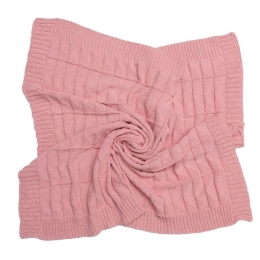 Κουβέρτα Βρεφική Νόλαν Πλεκτή Pink Viopros Αγκαλιάς 100% Βαμβάκι