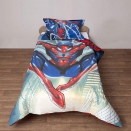 Παπλωματοθήκη Παιδική Spiderman 51 (Σετ 2τμχ) Multi Viopros Μονό 160x200cm 100% Βαμβάκι