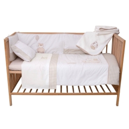 Σετ Κούνιας Απλικέ 4550 (Σετ 6τμχ) Beige Viopros 120x160cm Βαμβάκι-Πολυέστερ