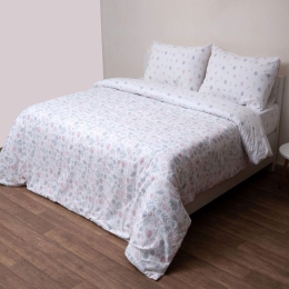 Παπλωματοθήκη 2547 Φανελένια White-Pink Viopros Υπέρδιπλο 220x240cm 100% Βαμβακερή Φανέλα