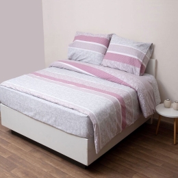 Σεντόνια 2546 Φανελένια (Σετ 4τμχ) Grey-Pink Viopros Υπέρδιπλο 230x275cm 100% Βαμβάκι