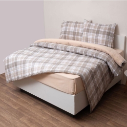 Σεντόνια 2551 Φανελένια Με Λάστιχο (Σετ 4τμχ) Beige Viopros Υπέρδιπλo 160x225cm 100% Βαμβάκι