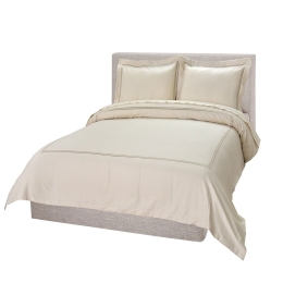 Παπλωματοθήκη Satin Embroidered Classico 1 (Σετ 3τμχ) Ivory Anna Riska Υπέρδιπλo 220x240cm 100% Βαμβακοσατέν