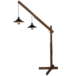 Φωτιστικό Δαπέδου HL-306FL 77-3140 Michio Black Homelighting Μέταλλο,Ξύλο