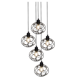 Φωτιστικό Οροφής HL-3588-5 77-4073 Aline Black  Homelighting Μέταλλο