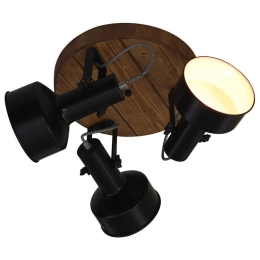 Φωτιστικό Οροφής Spot HL-243S-3P 77-3052 Farcom Black  Homelighting Μέταλλο,Ξύλο