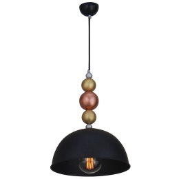 Φωτιστικό Οροφής Κρεμαστό HL-044RS-1P 77-2741 Mona Black  Homelighting Μέταλλο,Ξύλο