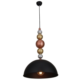 Φωτιστικό Οροφής Κρεμαστό HL-046RS-1P 77-2743 Mona Black  Homelighting Μέταλλο,Ξύλο