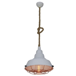 Φωτιστικό Οροφής Κρεμαστό HL-230SG-1P 77-3006 Cecropia Relief White & Copper Mat  Homelighting Μέταλλο