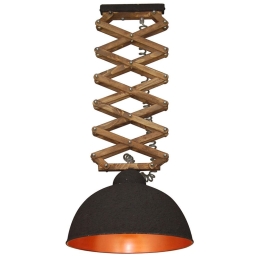 Φωτιστικό Οροφής Κρεμαστό HL-250-50P 77-3098 Up-Down Relief Brown Copper Homelighting Μέταλλο,Ξύλο